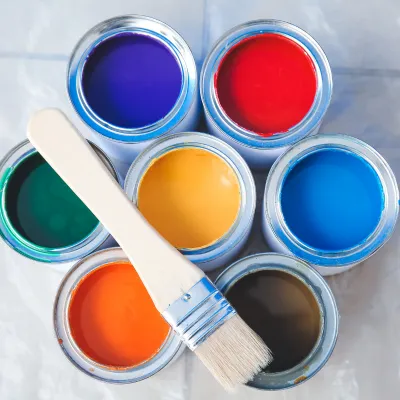 Local painting crew from Many Colors working on interior painting in Southington CT