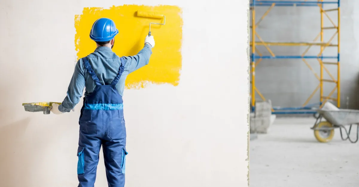 Commercial building exterior painting